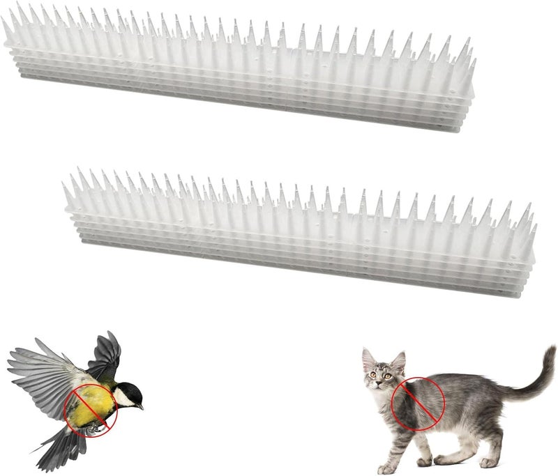 woobles Cat Defender Wall Fence Spikes - Anti Bird Spikes | Transparent Bird Control Spikes For Roof & Balcony - Pack Of 12/16.97ft (5.1m) - Image 1